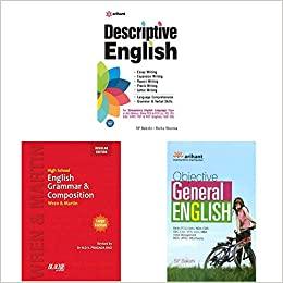 Descriptive English+Wren & Martin High School English Grammar and Composition Book (Regular Edition)+Objective General English(Set of 3 books) 