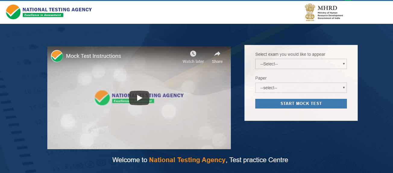 Mock Tests by NTA