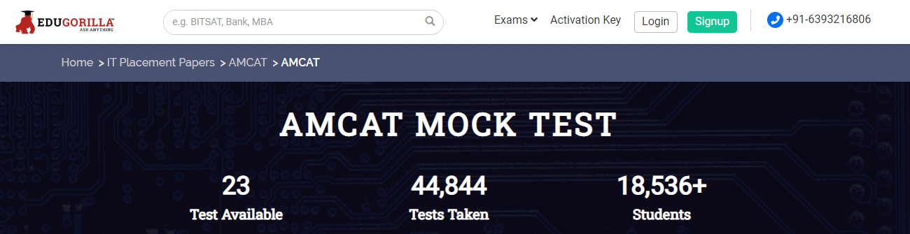 AMCET Mock Tests by EDUgorilla