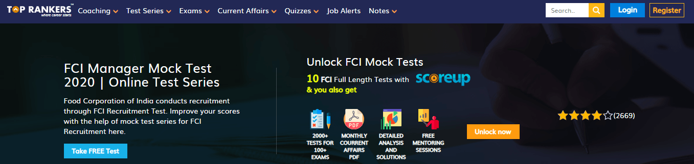 FCI Mock Tests by Top Rankers