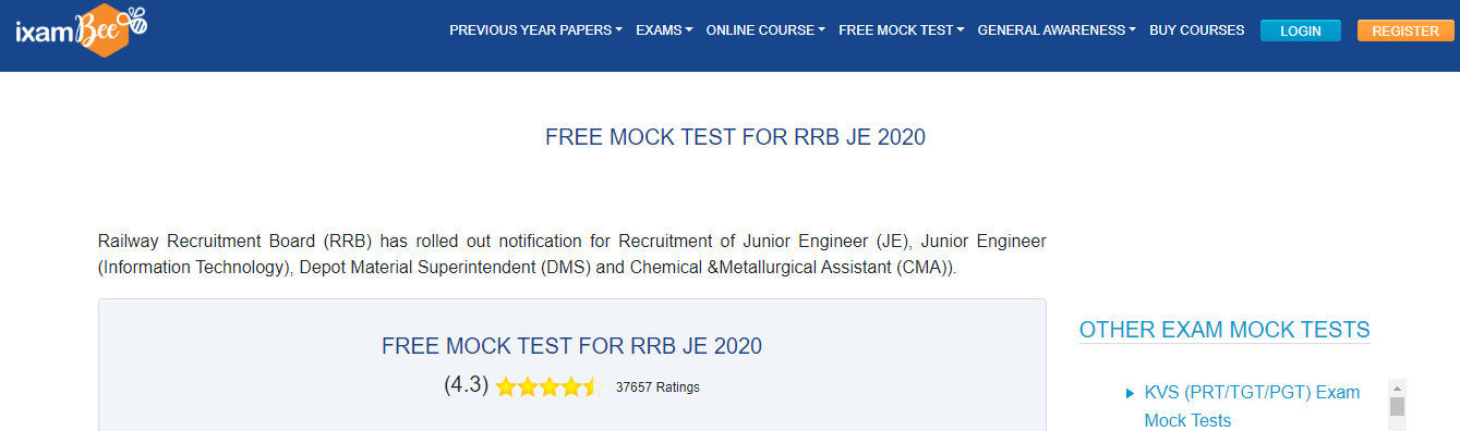 RRB JE Mock Tests by Iexambee