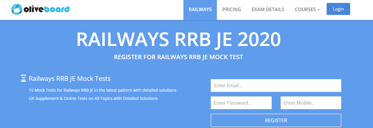 RRB JE Mock Tests by Oliveboard