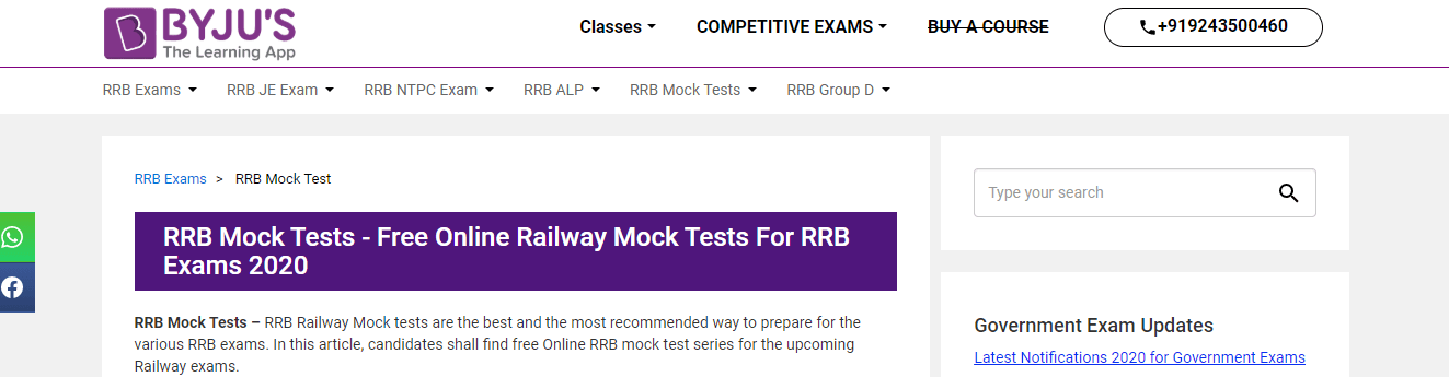RRB Mock Tests by Byjus