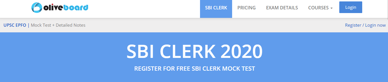 SBI Clerk Mock Tests by Oliveboard