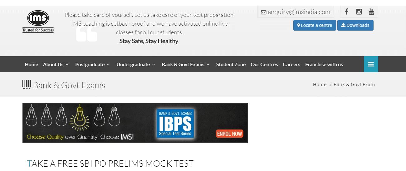 SBI PO Mock Tests by IMS