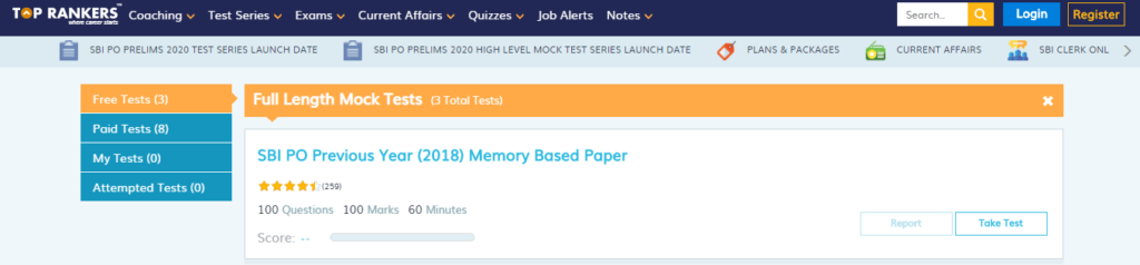 Sbi Po Mock Tests By Top Rankers Learn Dunia