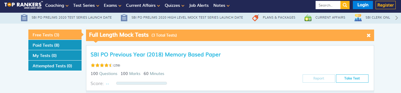 SBI PO Mock Tests by Top Rankers