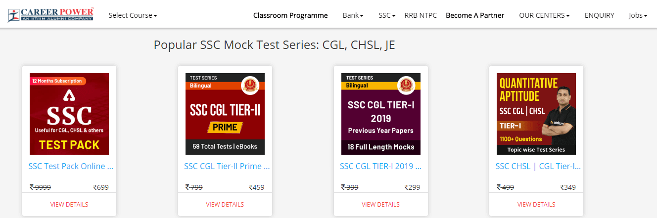 SSC CGL Mock Tests by Career Power